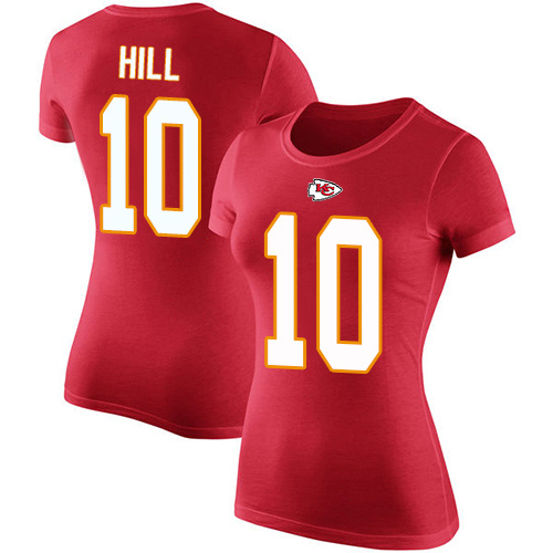 Women Football Kansas City Chiefs #10 Hill Tyreek Red Rush Pride Name and Number T-Shirt->youth nfl jersey->Youth Jersey